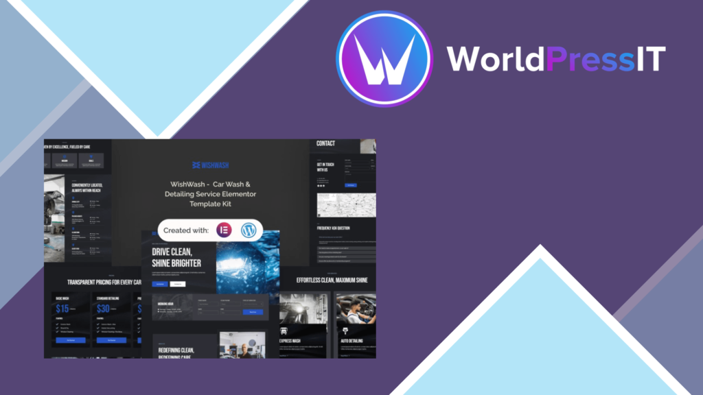 WishWash – Car Wash and Detailing Service Elementor Template Kit