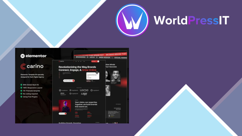 Carino – Dark Digital Agency Elementor Template Kit