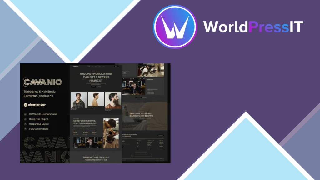 Cavanio – Barbershop and Hair Studio Elementor Template Kit