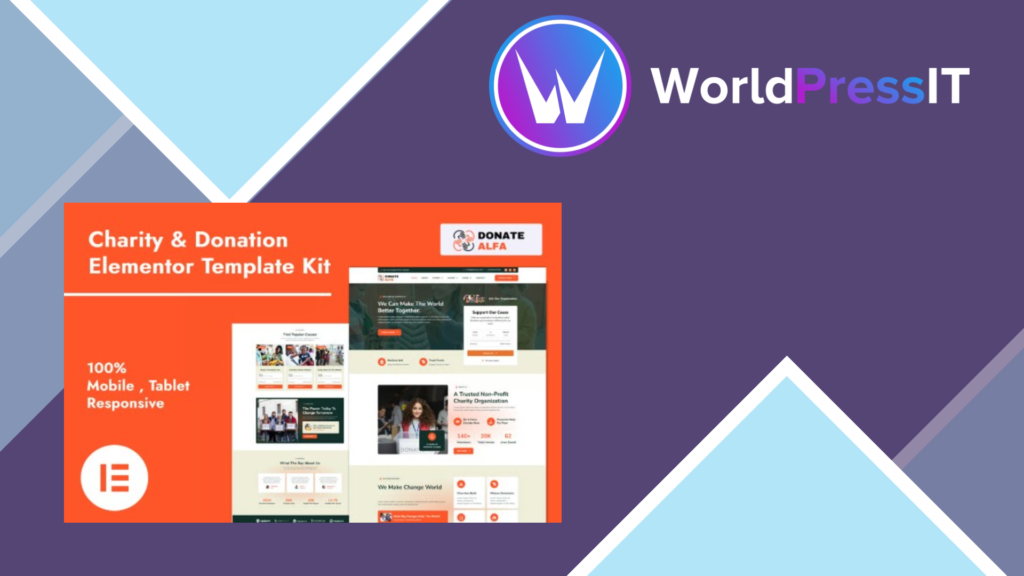DonateAlfa – Charity and Donation Elementor Pro Template Kit