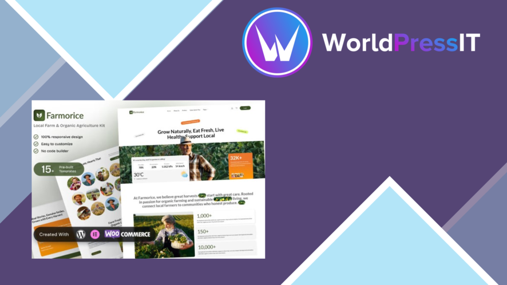 Farmorice – Local Farm and Organic Agriculture Elementor Template Kit