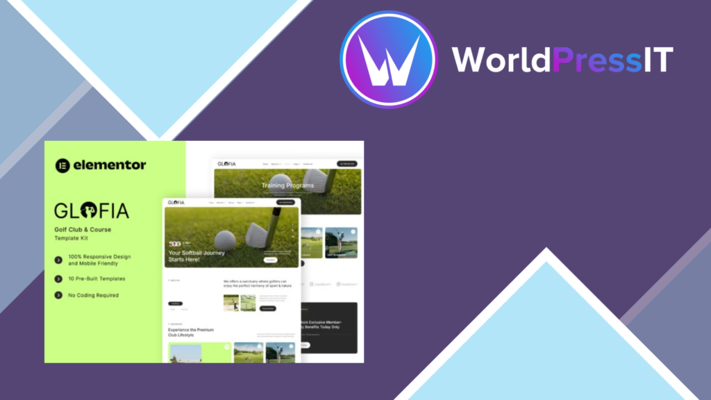 Glofia – Golf Club and Course Elementor Template Kit