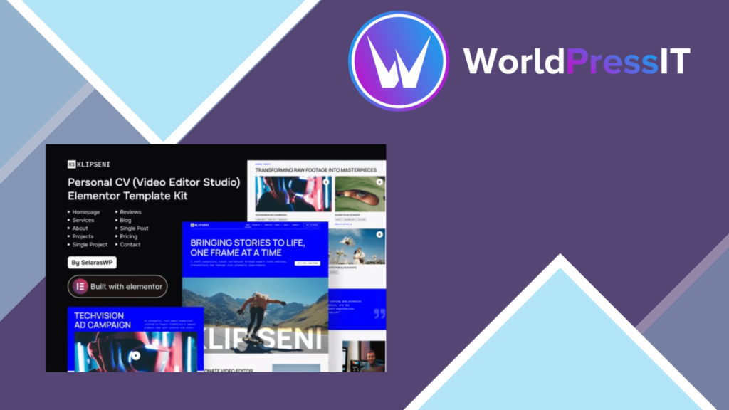 KlipSeni – Personal CV Video Editor Elementor Template Kit