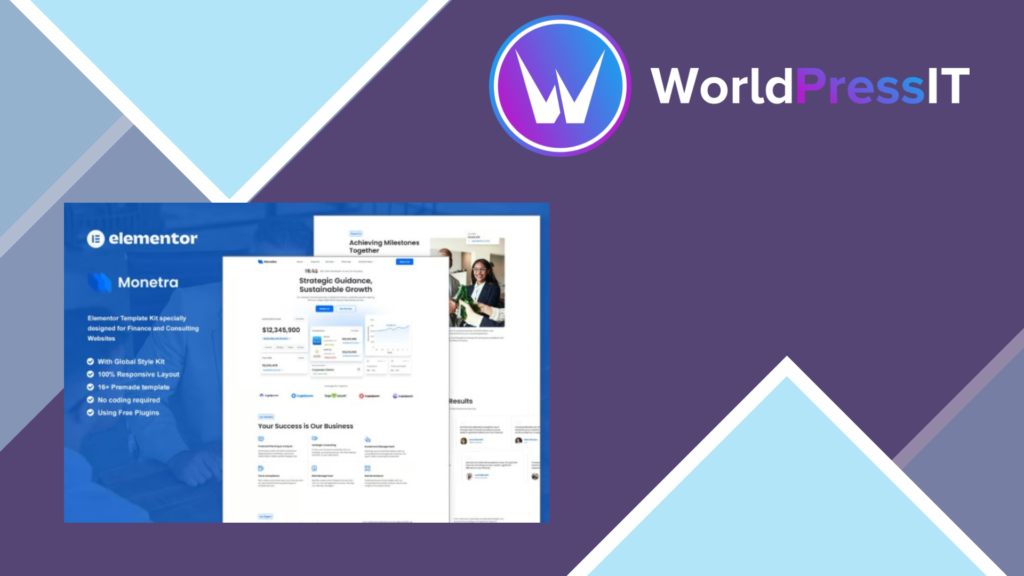 Monetra – Finance and Consulting Elementor Template Kit