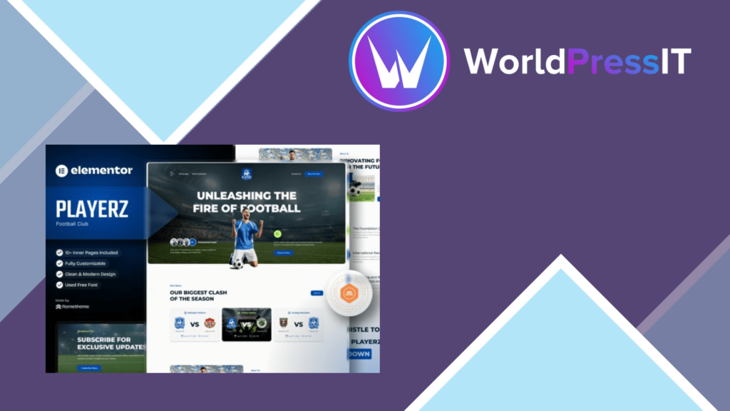 Playerz – Football Team and Sports Club Elementor Template Kit