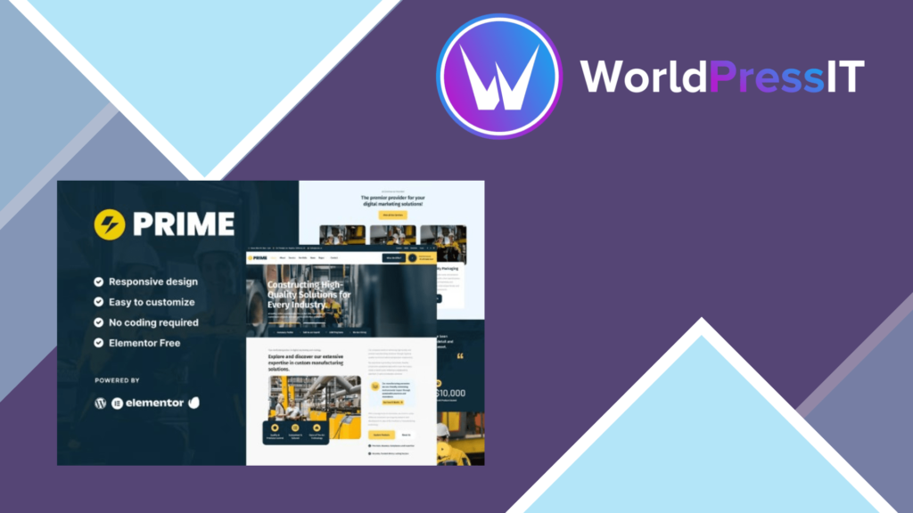 Prime – Industrial and Manufacturing Elementor Template Kit