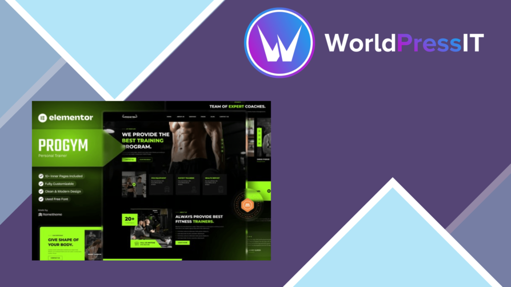 Progym – Personal Trainers and Fitness Elementor Template Kit