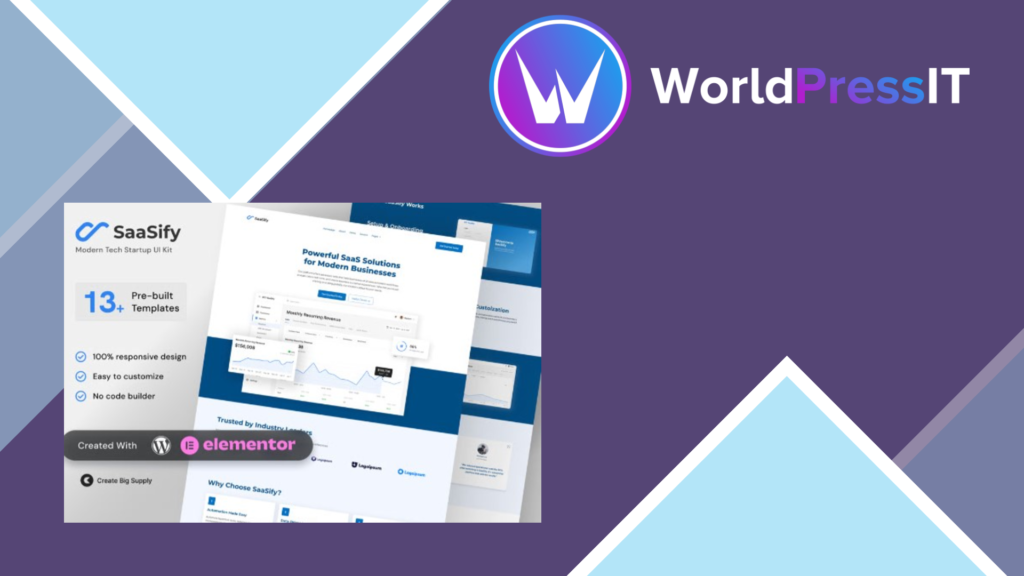 SaaSify – Modern Tech Startup Elementor Template Kit