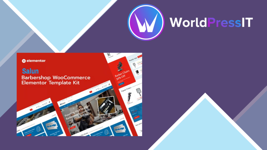 Salun – Barbershop Tools and Equipments Store WooCommerce Elementor Pro Template Kit