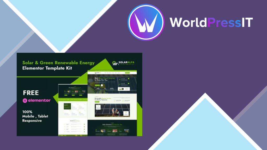 SolarAlfa – Solar and Renewable Energy Elementor Template Kit