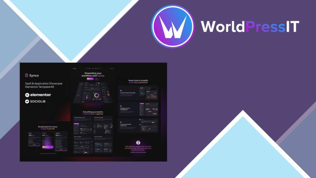 Synco – SaaS and Software Showcase Elementor Template Kit