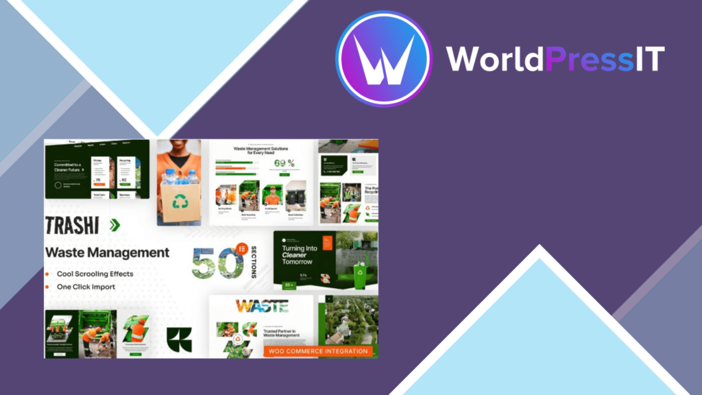 Trashi – Waste Management and Recycling Elementor Pro Template Kit