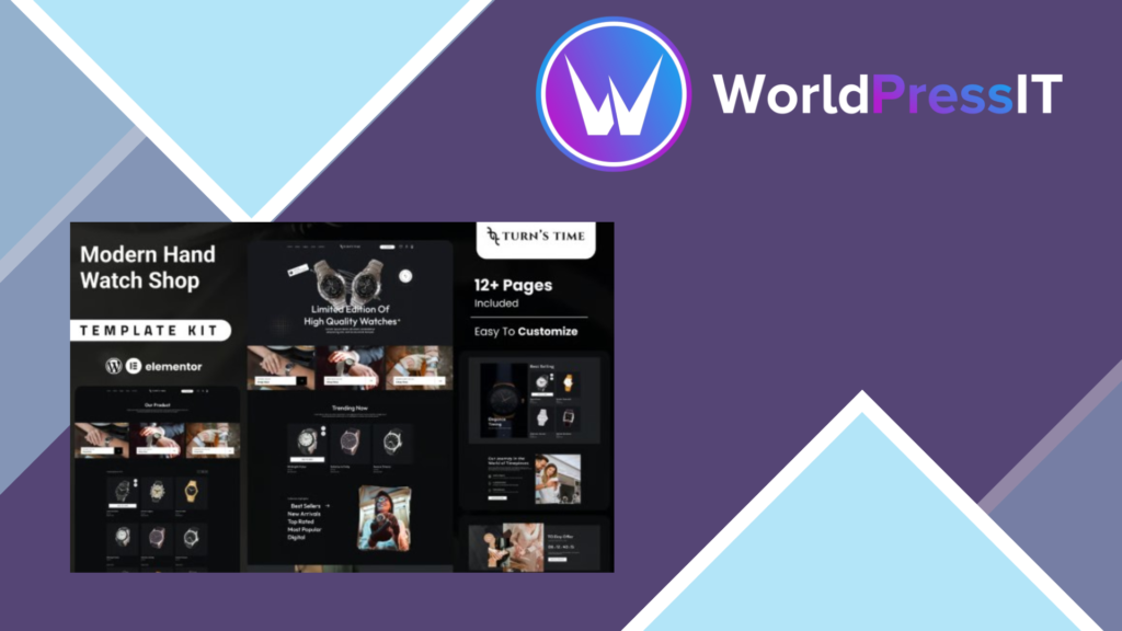 Turnstime – Modern Hand Watch Shop eCommerce Elementor Pro Template Kit
