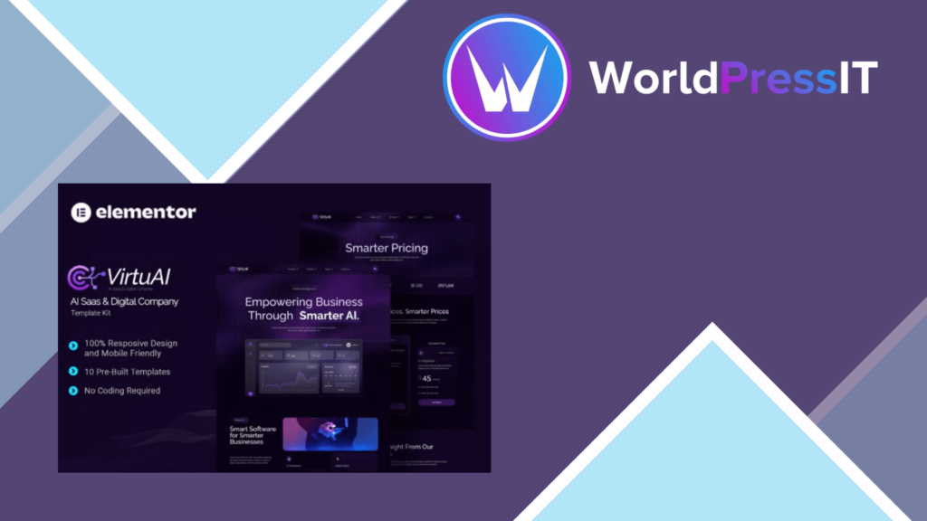 VirtuAI – AI Saas and Digital Company Elementor Template Kit