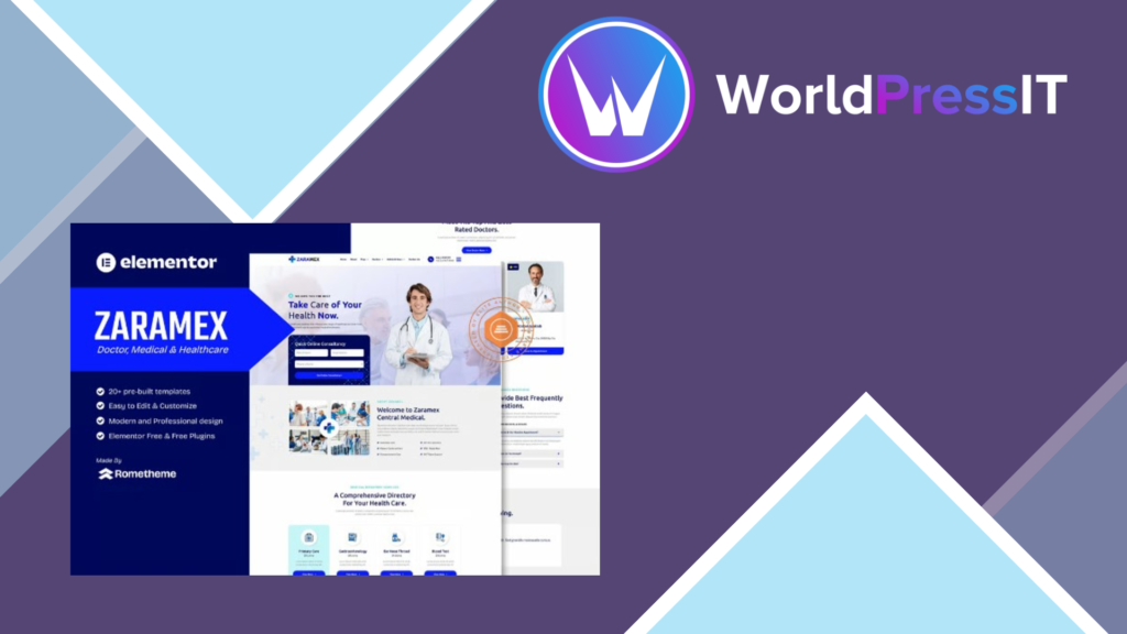 Zaramex – Doctor, Medical and Healthcare Elementor Template Kit