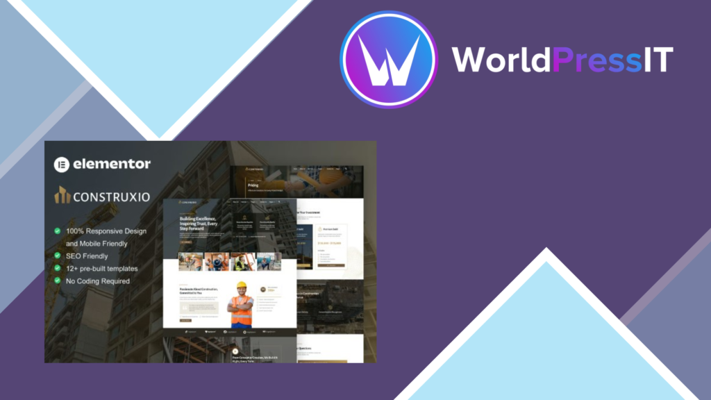 Construxio – Construction and Building Company Elementor Pro Template Kit