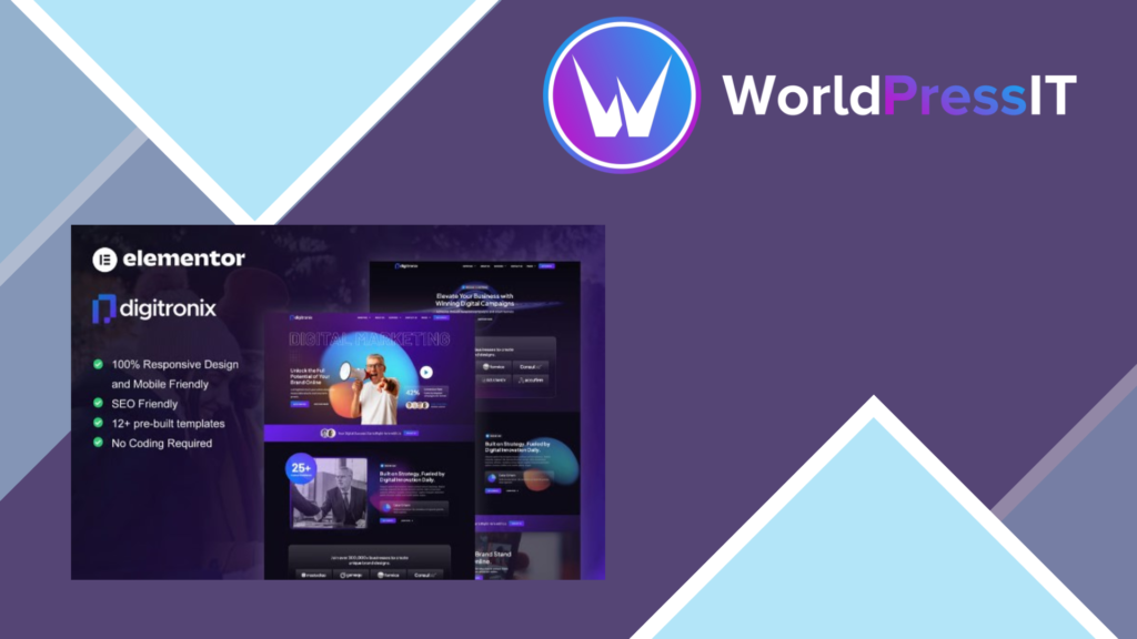 Digitronix – Dark Digital Agency Elementor Pro Template Kit
