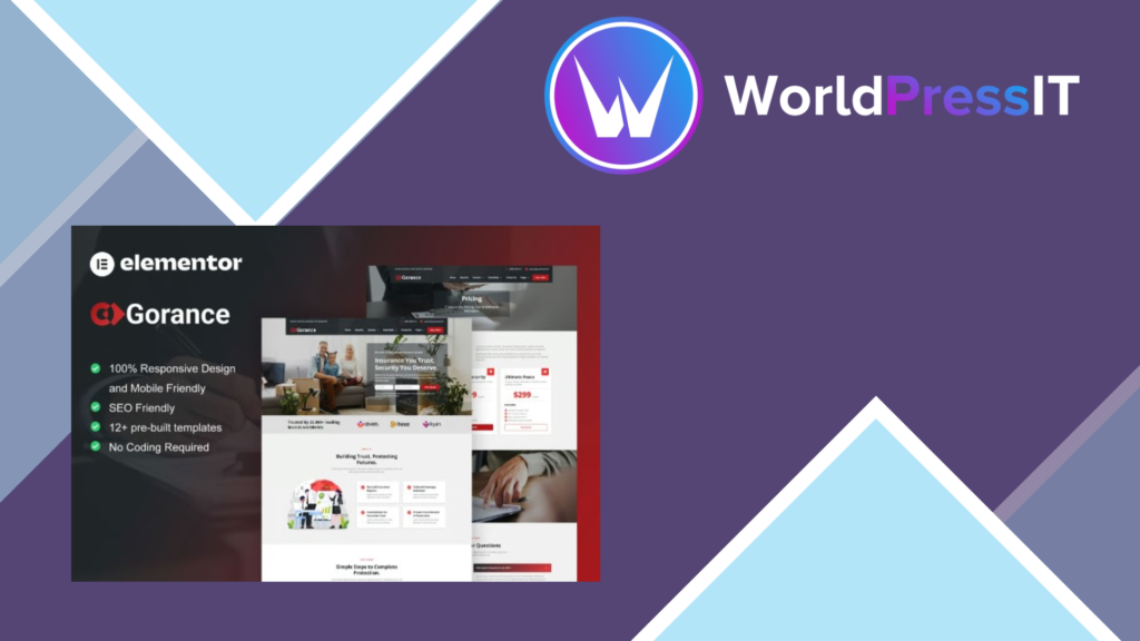 Gorance – Insurance Agency Elementor Pro Template Kit