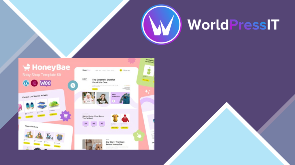 HoneyBae – Baby Shop Ecommerce Elementor Pro Template Kit
