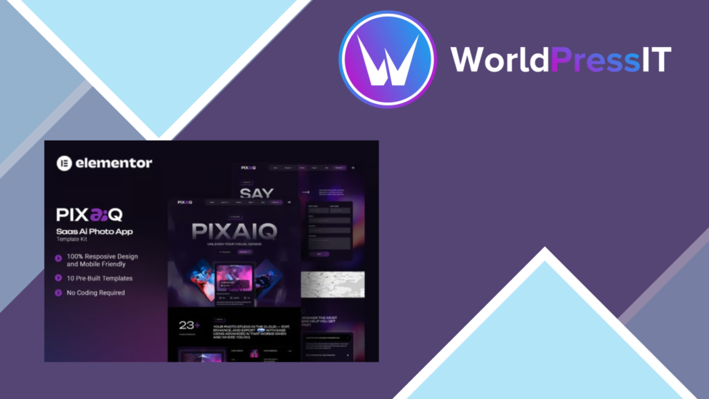 Pixaiq – Saas AI Photo App Elementor Template Kit