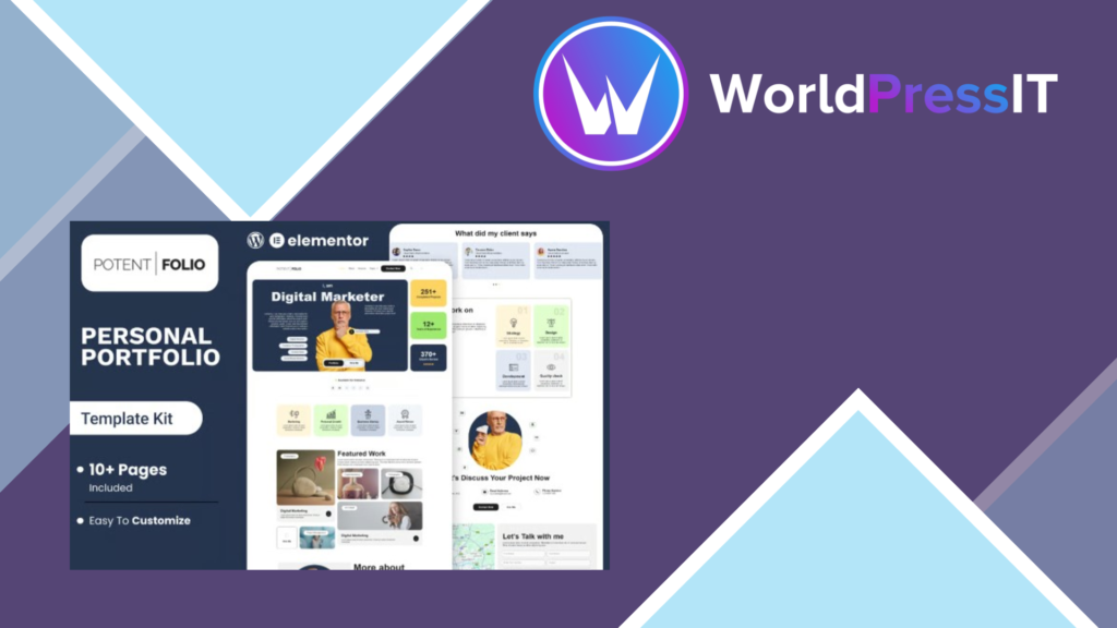 PotentFolio – Digital Marketer Portfolio Elementor Template Kit