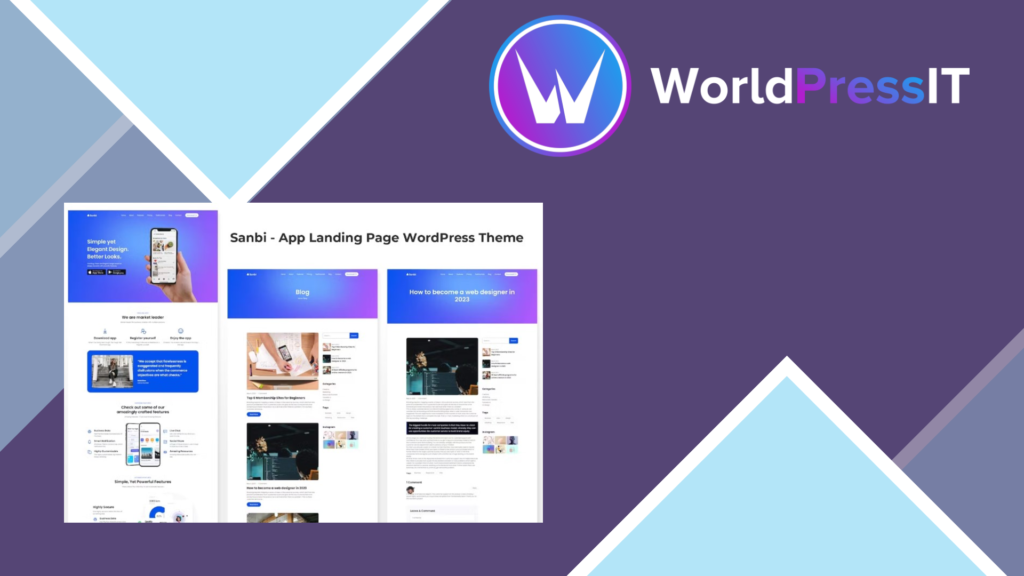 Sanbi - App Landing Page WordPress Theme