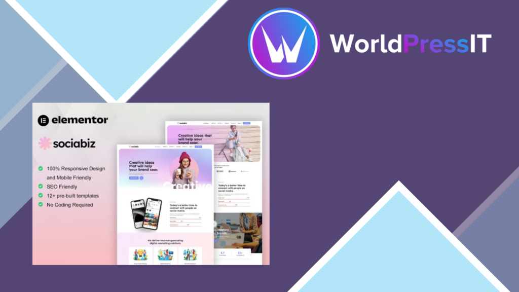 SociaBiz – Digital Marketing Agency Elementor Pro Template Kit