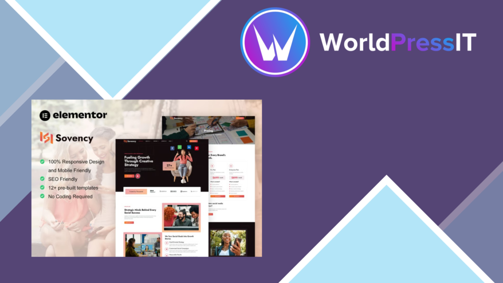 Sovency – Social Media Marketing Agency Elementor Pro Template Kit