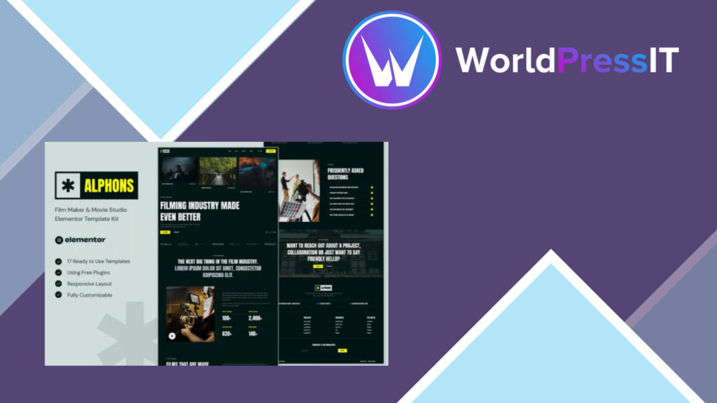 Alphons – Film Maker and Movie Studio Elementor Template Kit