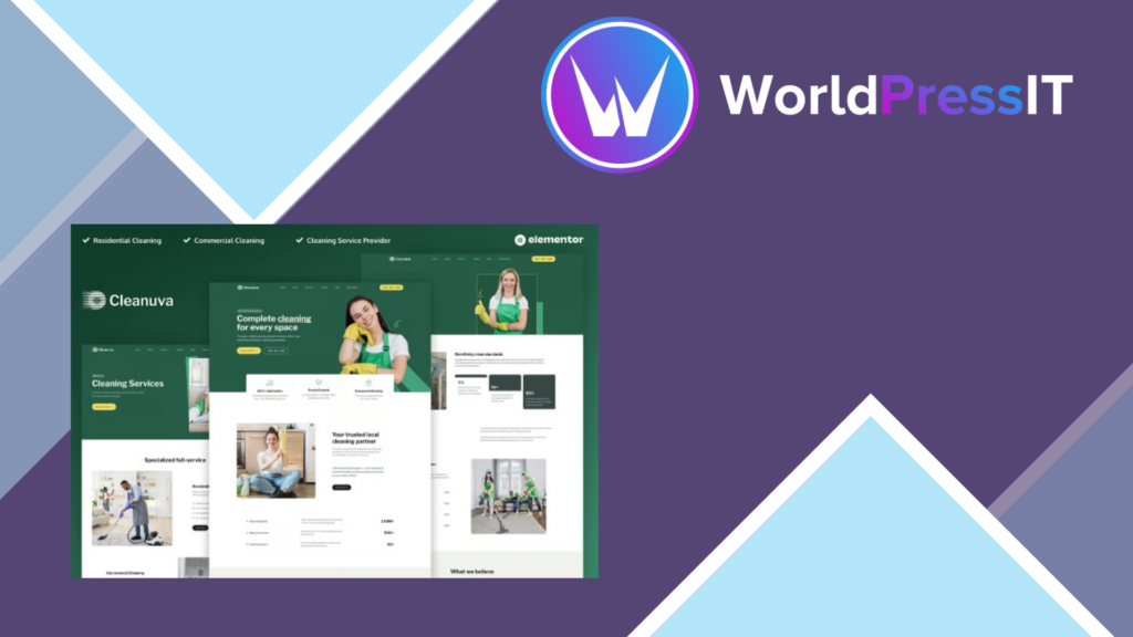 Cleanuva – Cleaning Services Elementor Pro Template Kit