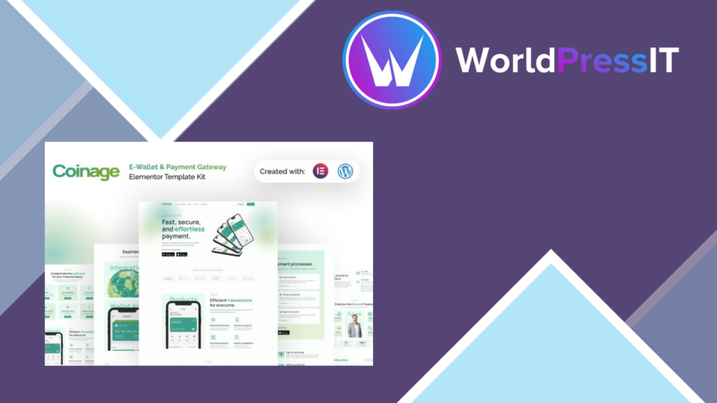 Coinage – E-Wallet and Payment Gateway Elementor Pro Template Kit