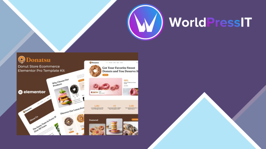 Donatsu – Donut Store Ecommerce Elementor Pro Template Kit
