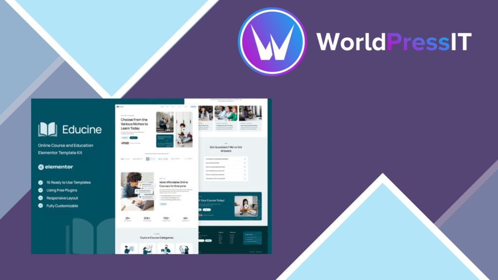 Educine – Online Course and Education Elementor Template Kit