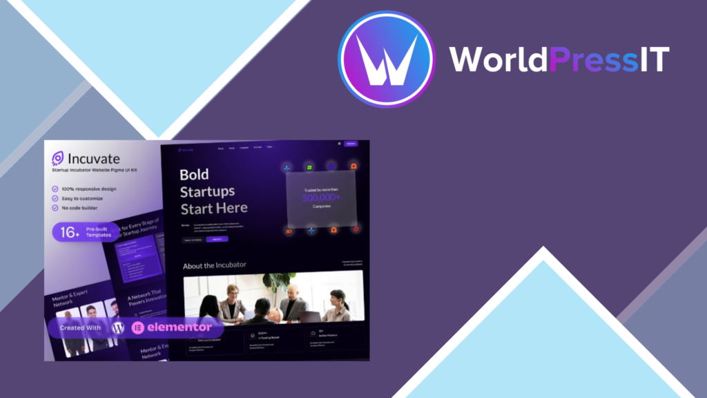 Incuvate – Startup Incubator Elementor Template Kit