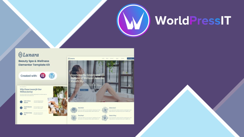 Lunara – Beauty Spa Wellnes Elementor Template Kit