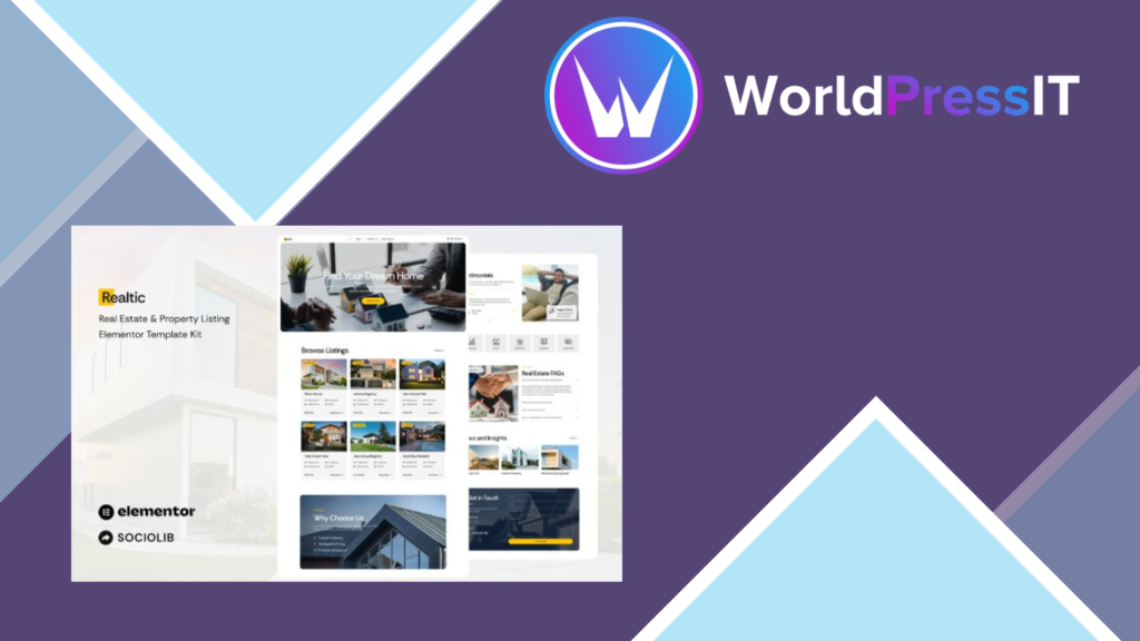 Realtic – Real Estate and Property Listing Elementor Template Kit