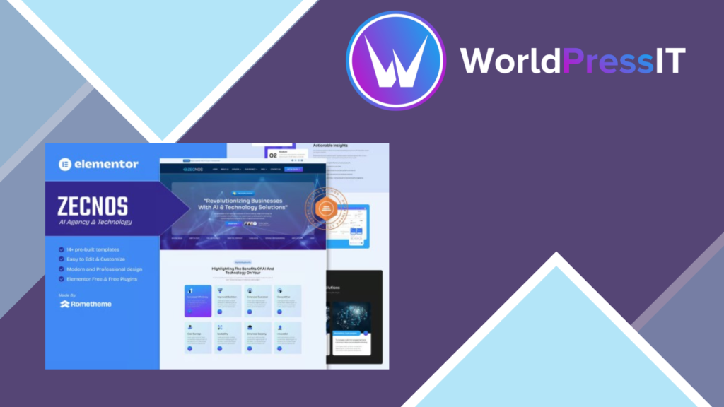 Zecnos – AI Agency and Technology Elementor Template Kit
